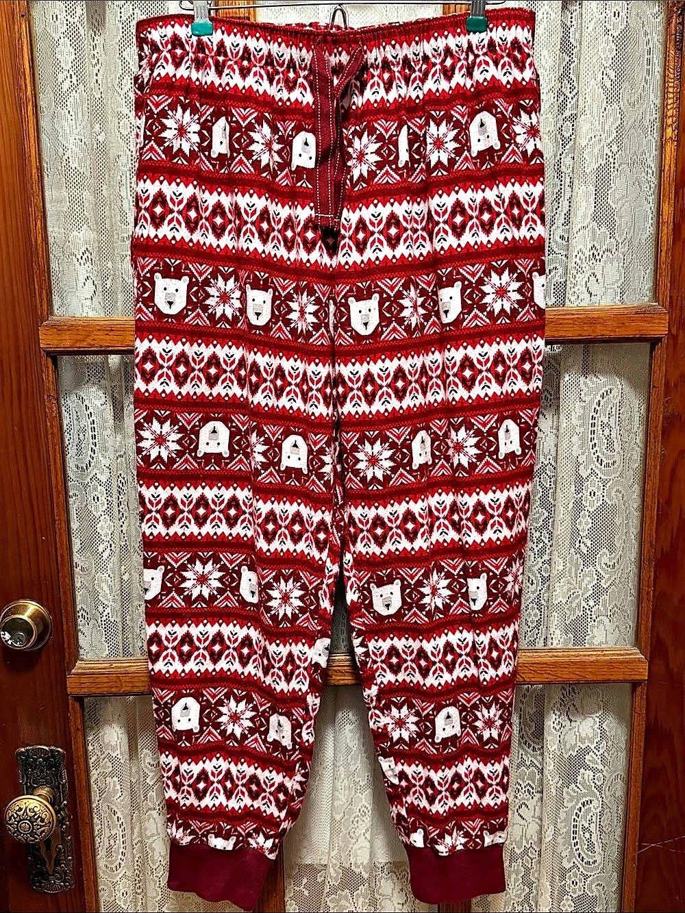 Old Navy Unisex Polar Bear Fair Isle Flannel Jogger Pajama Pants